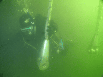 水中ワイヤーロープ点検